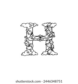 abstract alphabet antique font line art hand drawn negative space icon creative flat modern minimalist logo design