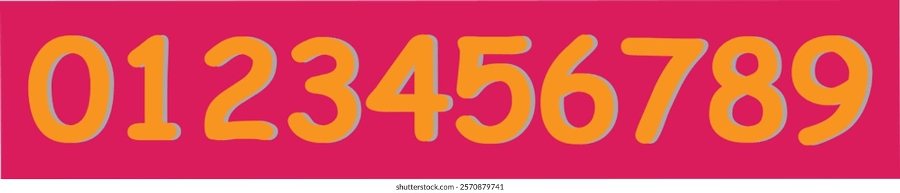 abstract alphabet art number isolated on pink background birthday bold. 3D style character cartoon concepts collection. Numbers art 0 1 2 3 4 5 6 7 8 9.  