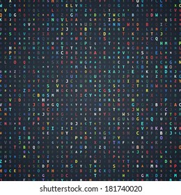 Abstract Alphabet Background with Colorful Randomly Letters