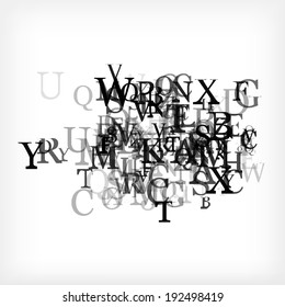 Abstract alphabet background sketch - vector illustration