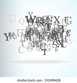 Abstract alphabet background sketch - vector illustration