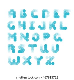 abstract alphabet from bubbles in vector, lettering