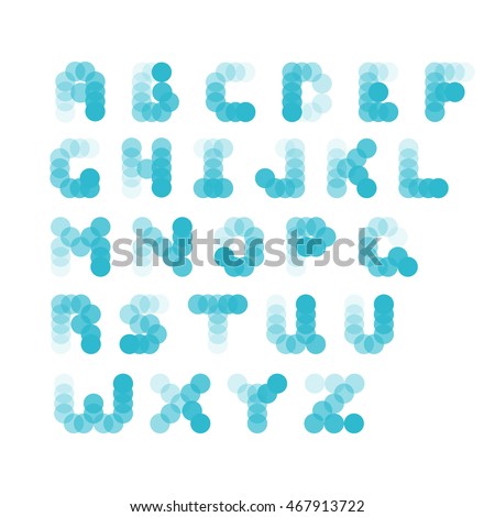 abstract alphabet from bubbles in vector, lettering