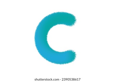 Abstract alphabet C with effect design illustration 