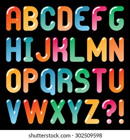 Abstract alphabet - colored letters with glare