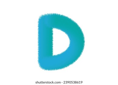 Abstract alphabet D with effect design illustration 