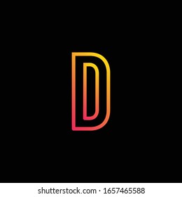 Abstract alphabet D logo template
