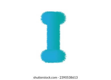 Abstract alphabet I with effect design illustration 