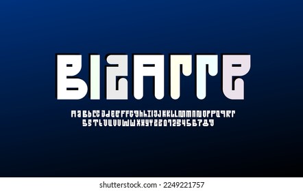 Abstract alphabet font, art typography letters and numbers for your designs logo or brand name, vector illustration 10EPS