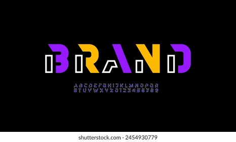 Abstract alphabet font, multi-colored typography for your designs logo or brand name, vector illustration 10EPS