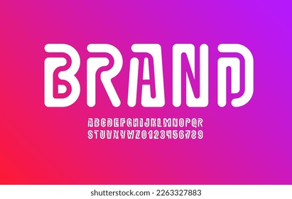 Abstract alphabet font, rounded typography for your space designs game or logo or brand name, vector illustration 10EPS