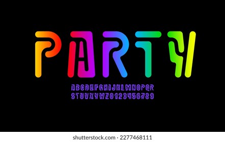 Abstract alphabet font, rounded typography for your space designs game or logo or brand name, vector illustration 10EPS