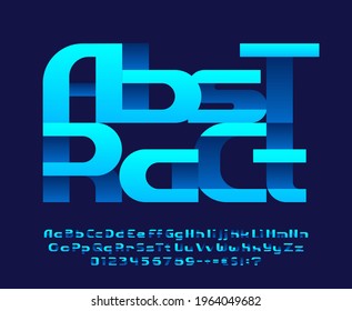 Abstract alphabet font. Type letters, numbers and punctuation. Uppercase and lowercase. Stock vector typeface for your typography design.