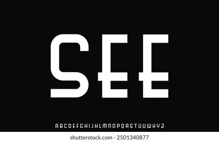 Abstract alphabet font, for your future space design logo or brand name or game, vector illustration 10EPS