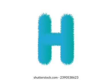 Alfabeto abstracto H con ilustración de diseño de efecto 