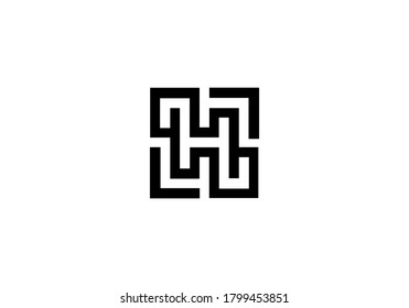 abstract alphabet H logo vector