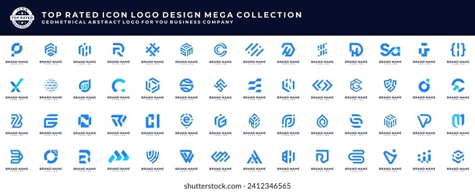 Abstract alphabet icon logo mega collection. template design premium vector