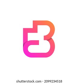 Abstract alphabet initial Letter F, FB, BF and logo icon design. Flat Vector icon Logo Design Template Element.
