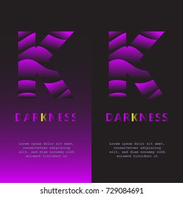 Abstract alphabet K logo, Colorful design of capital letter logo