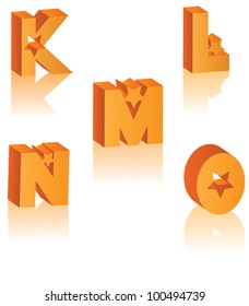 Abstract Alphabet Letter K L M N O Symbol Icon Set EPS 8 vector, grouped for easy editing.