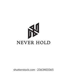 Resumen El logotipo del icono del monograma de letra alfabética NH o HN en color negro aislado en un fondo blanco. Letra abstracta logo NH aplicado para la plantilla de inspiración de diseño del logotipo de la compañía de diseño interior