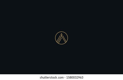 Abstract alphabet letter A in a rectangle 