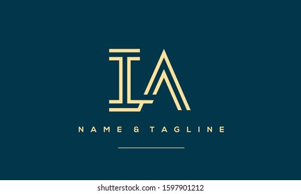 Abstract Alphabet Letter Symbol Icon IA, AI, I and A