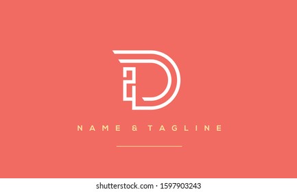 Abstract Alphabet Letter Symbol Icon  ID, DI, I and D