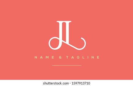 Abstract Alphabet Letter Symbol Icon JL,LJ, J and l