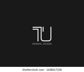 Abstract Alphabet Letter Symbol Icon typography text logo vector TU tu. 