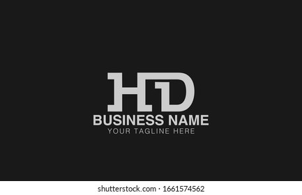 Abstract Alphabet Letter Symbol Icon typography text logo vector H D