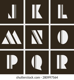 abstract alphabet. Letters of geometric shapes and lines