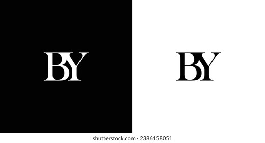 Abstract Alphabet letters Initials Monogram logo BY