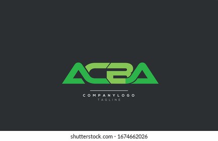 Abstract Alphabet letters monogram icon logo of ACBA