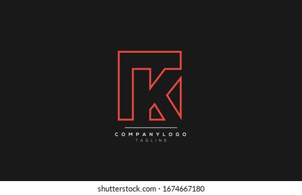 Abstract Alphabet letters monogram icon logo of K