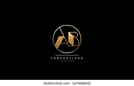 Abstract Alphabet letters monogram icon logo of AB