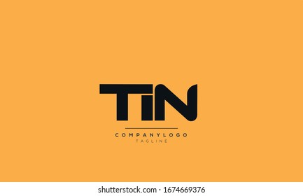 Abstract Alphabet letters monogram icon logo of TIN