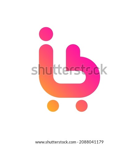 abstract alphabet LI, IL e-commerce Letter Logo Design. Flat Vector Logo Template Element.
 Stok fotoğraf © 