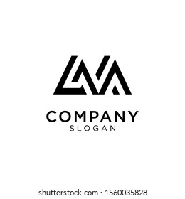 abstract alphabet logo consisting of letters L and M elements. Use shade of letter M into letter L form. Editable and easy to custom