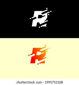 Abstract alphabet logo design template. Dynamic vector unusual font. fast speed fire