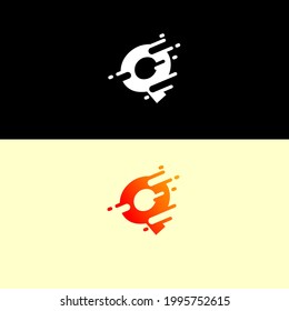 Abstract alphabet logo design template. Dynamic vector unusual font. fast speed fire