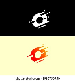Plantilla de diseño del logotipo del alfabeto abstracto. Tipo de letra inusual del vector dinámico. fuego rápido