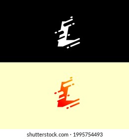 Abstract alphabet logo design template. Dynamic vector unusual font. fast speed fire