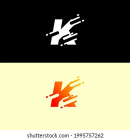 Abstract alphabet logo design template. Dynamic vector unusual font. fast speed fire