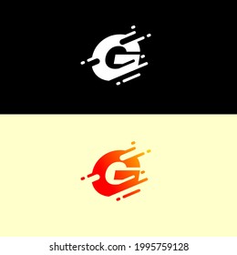 Abstract alphabet logo design template. Dynamic vector unusual font. fast speed fire