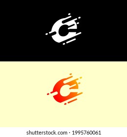 Abstract alphabet logo design template. Dynamic vector unusual font. fast speed fire