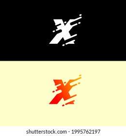 Abstract alphabet logo design template. Dynamic vector unusual font. fast speed fire