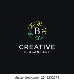 Abstract alphabet logo design, vector dot alphabet letter logo design