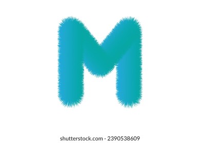 Abstract alphabet M with effect design illustration 