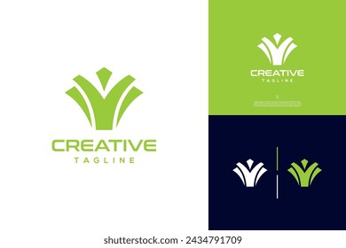 Abstract alphabet modern futuristic design concept for branding logo design